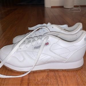 Reebok white classic leather sneakers